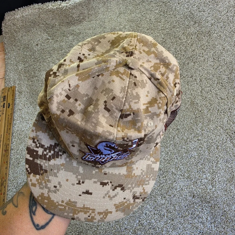San Diego Gulls Hat Cap Mens OSFA Tan Digital Camo Military NHL Hockey Snapback